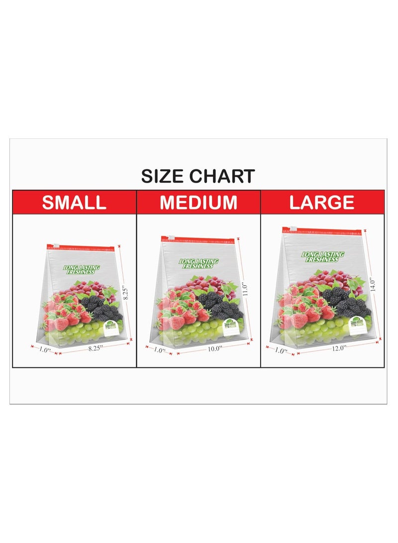 shalimar Shalimar Zip and Lock Reusable Slider Bag - Medium Size - Pack of 3 45 Bags - Zip Lock Storage Bag-Vegetable Bag-Freeze Bag - Multi-Purpose Natural Color  - Image 3