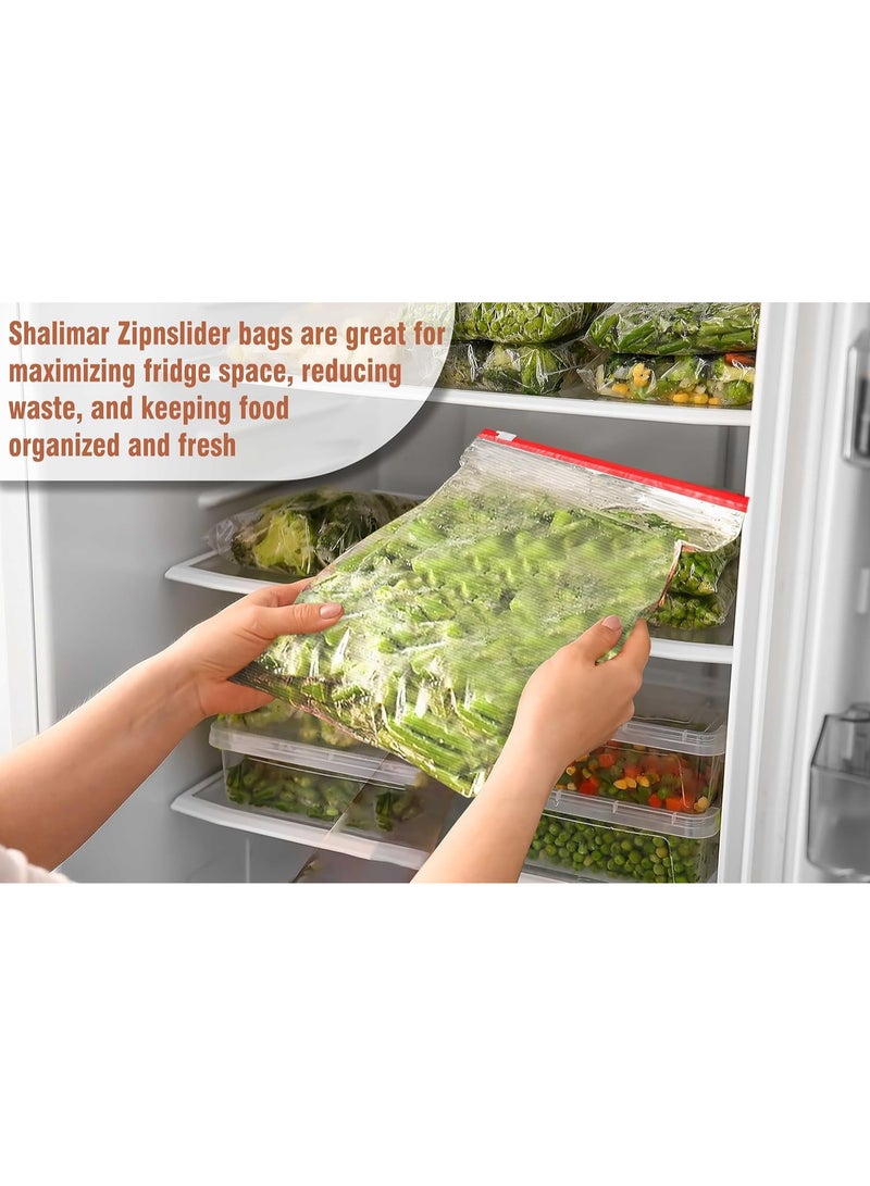 shalimar Shalimar Zip and Lock Reusable Slider Bag - Medium Size - Pack of 3 45 Bags - Zip Lock Storage Bag-Vegetable Bag-Freeze Bag - Multi-Purpose Natural Color  - Image 4
