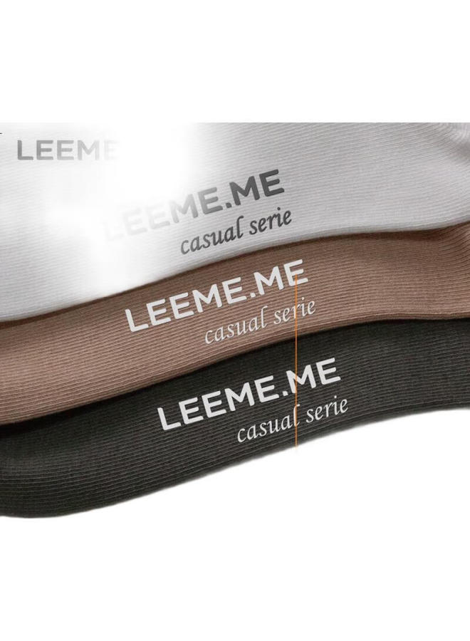 Leeme.Me Li Mi [Deodorizing And Antibacterial] Men'S Socks, Spring Anti-Odor Mid-Calf Socks, Sweat-Absorbing Breathable Sports Socks, 4 White - Image 2