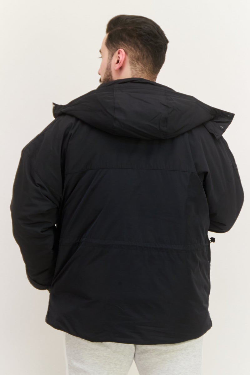 adidas Originals جاكيت رياضي للرجال مناسب في الهواء الطلق بغطاء رأس، أسود - Image 3