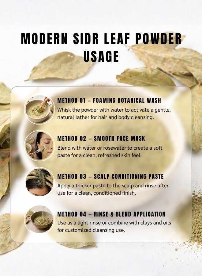Awafi Mill Dried Sidr Leaf Powder | Versatile Fine-Ground Leaf Powder - 100g (3.5 Oz) - Image 2
