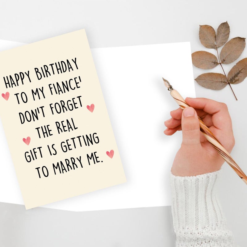 ICOOLYI Funny Birthday Card for FiancÃ© â€“ Cute Birthday Gift for Future Husband â€“ Romantic Birthday Card from FiancÃ©e - Image 5