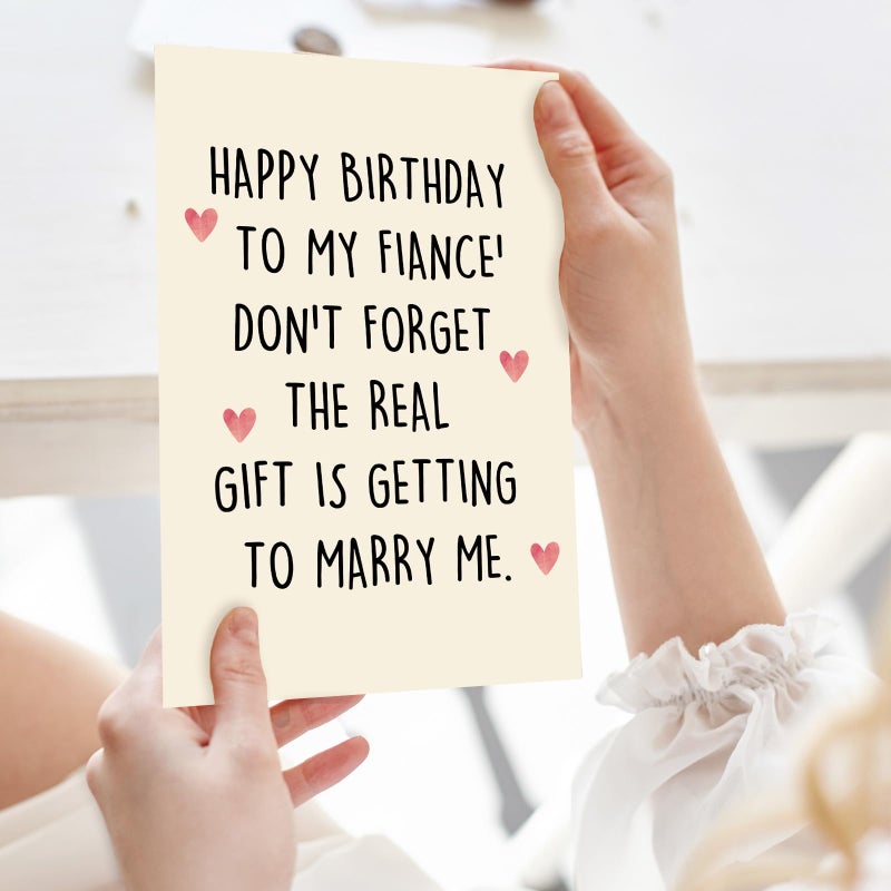 ICOOLYI Funny Birthday Card for FiancÃ© â€“ Cute Birthday Gift for Future Husband â€“ Romantic Birthday Card from FiancÃ©e - Image 3