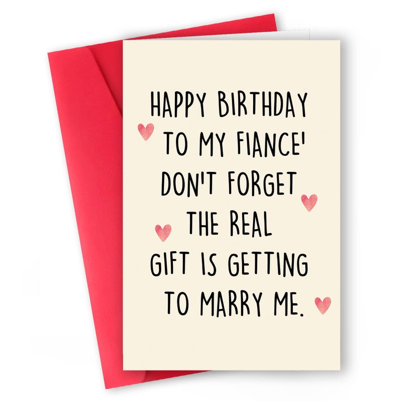 ICOOLYI Funny Birthday Card for FiancÃ© â€“ Cute Birthday Gift for Future Husband â€“ Romantic Birthday Card from FiancÃ©e - Image 1
