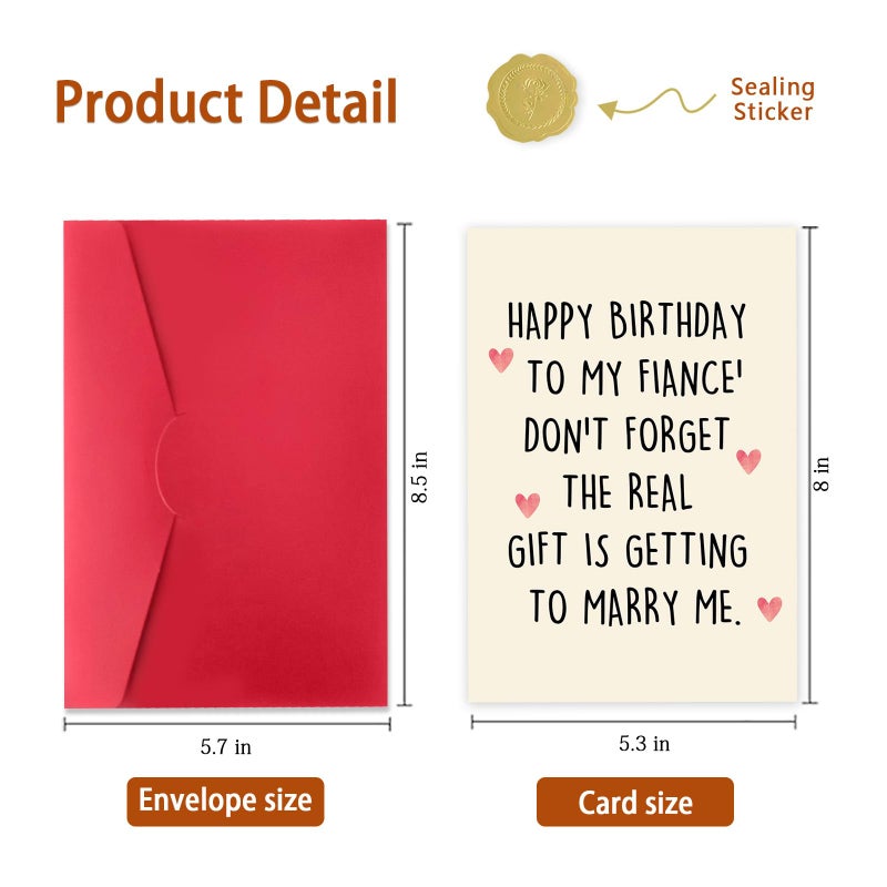 ICOOLYI Funny Birthday Card for FiancÃ© â€“ Cute Birthday Gift for Future Husband â€“ Romantic Birthday Card from FiancÃ©e - Image 2