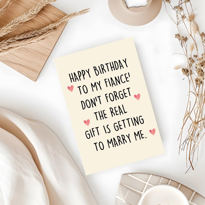 ICOOLYI Funny Birthday Card for FiancÃ© â€“ Cute Birthday Gift for Future Husband â€“ Romantic Birthday Card from FiancÃ©e - Image 4