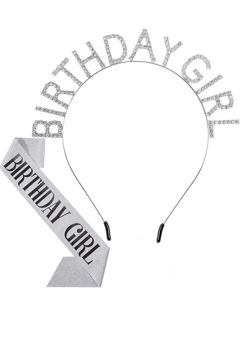 Birthday Crowns for Women - Rhinestone Birthday Girl Headband Tiara, Bling Hair Band for Birthday Party Decorations, Perfect for Girls and Women - Image 1