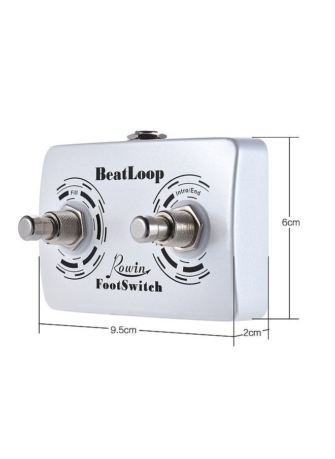 Rowin - BeatLoop Dual Footswitch Foot Switch Pedal for BEAT LOOP Recording Effect Pedal with 6.35mm Cable - Image 1