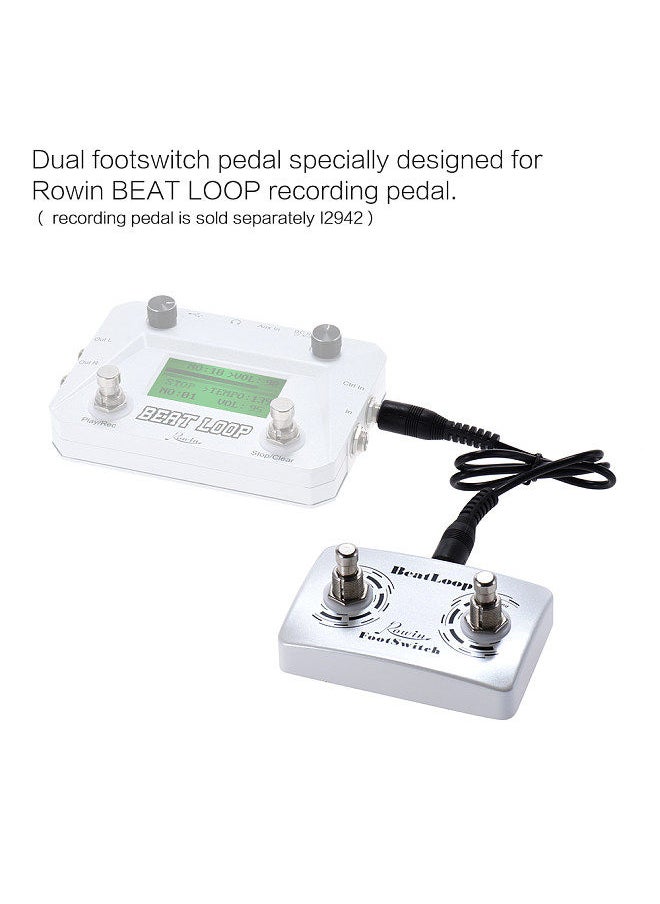 Rowin - BeatLoop Dual Footswitch Foot Switch Pedal for BEAT LOOP Recording Effect Pedal with 6.35mm Cable - Image 1