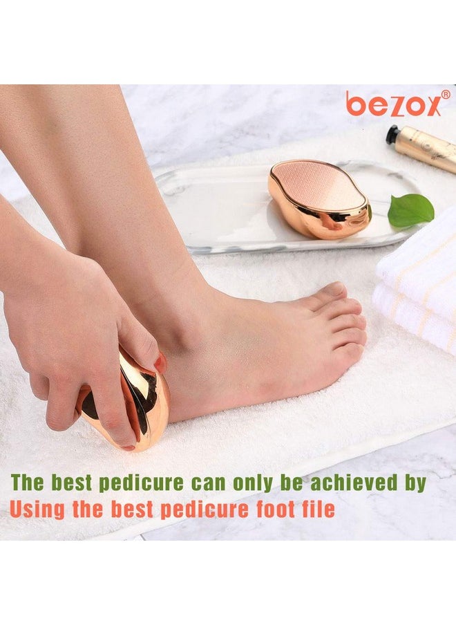 BEZOX Glass Foot File Callus Remover, Crystal Pedicure Foot Scrubber For Travel Use, Portable Handheld Sized Foot Scraper For Cracked Heel - Shinning Golden  - Image 1