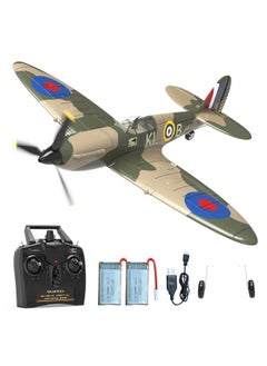 VOLANTEXRC 4-Ch Spitfire One Key Remote Control Airplane With Xpilot Stabilization, Gyroscope, 3 Level Control, And Lightweight Design, Camouflage  - Image 1