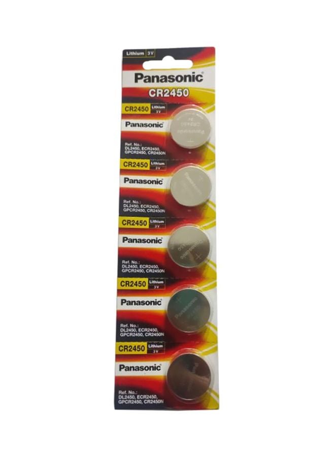 Panasonic 0.5 mAh 0.5 Ampere Lithium Batteries - 5 Pieces Silver - Image 1