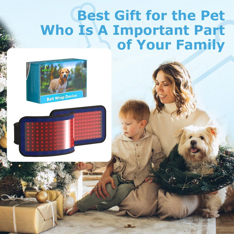 PUPCA Red Infrared Light Therapy Belt for Pets Pain Relief, Portable Wearable Cold Laser Therapy Device for Dogs Tissue Repair, Joint & Back Pain - Image 2