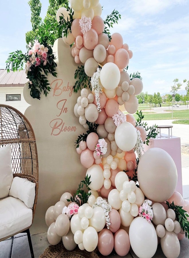 Vztipki 145Pcs Boho Dusty Pink Balloon Arch Kit - Neutral Pink, White Sand, Ivory Garland - [Color Varies Before & After Inflation] - for Birthdays, Weddings, Gender Reveal Party Decorations - Image 4