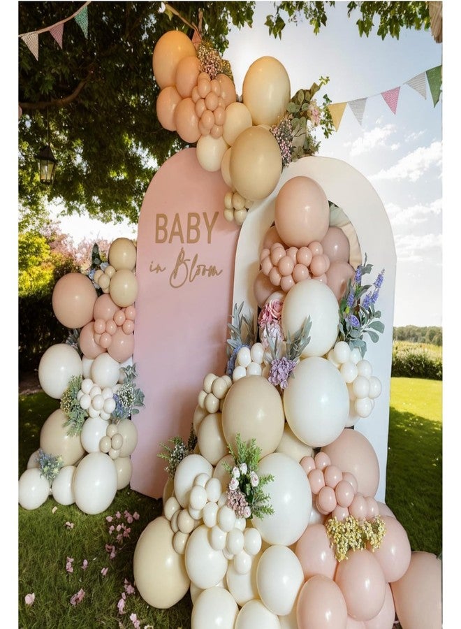 Vztipki 145Pcs Boho Dusty Pink Balloon Arch Kit - Neutral Pink, White Sand, Ivory Garland - [Color Varies Before & After Inflation] - for Birthdays, Weddings, Gender Reveal Party Decorations - Image 1