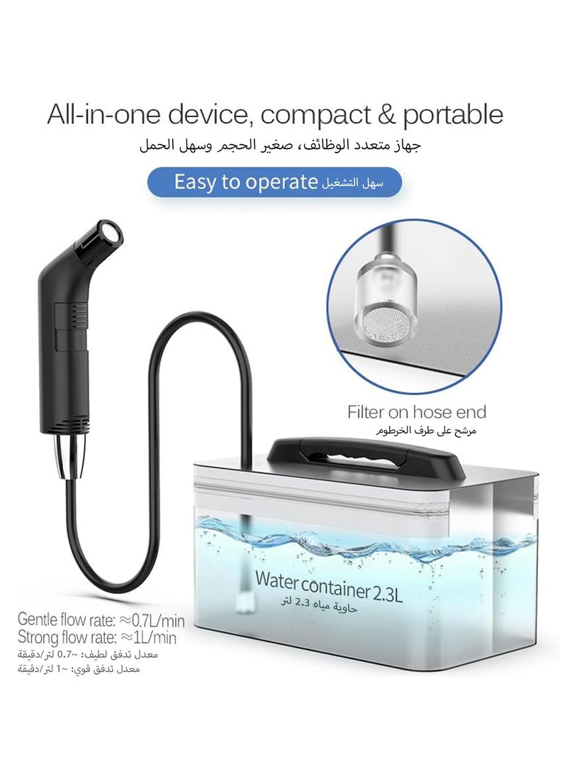 Oasisgalore Portable Rechargeable Bidet for Travel, Camping and Hiking with 2.3 liters Water container (Black) - Image 2
