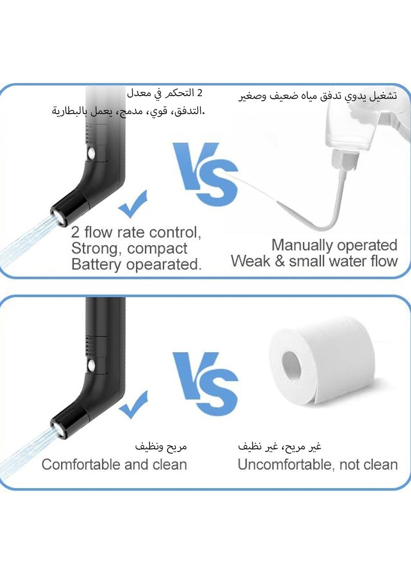 Oasisgalore Portable Rechargeable Bidet for Travel, Camping and Hiking with 2.3 liters Water container (Black) - Image 4