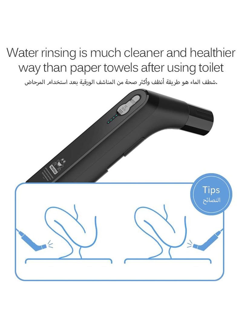 Oasisgalore Portable Rechargeable Bidet for Travel, Camping and Hiking with 2.3 liters Water container (Black) - Image 3