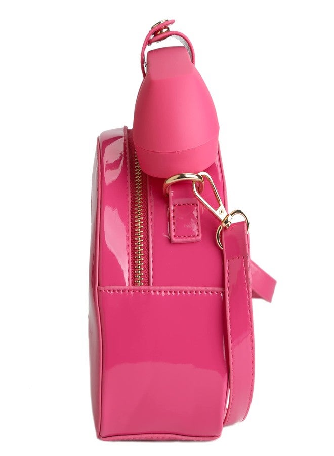 QiMing Retro dial telephone Crossbody Shoulder Bag,Pu Movable microphone Purse for Women(Rose Pink) - Image 3