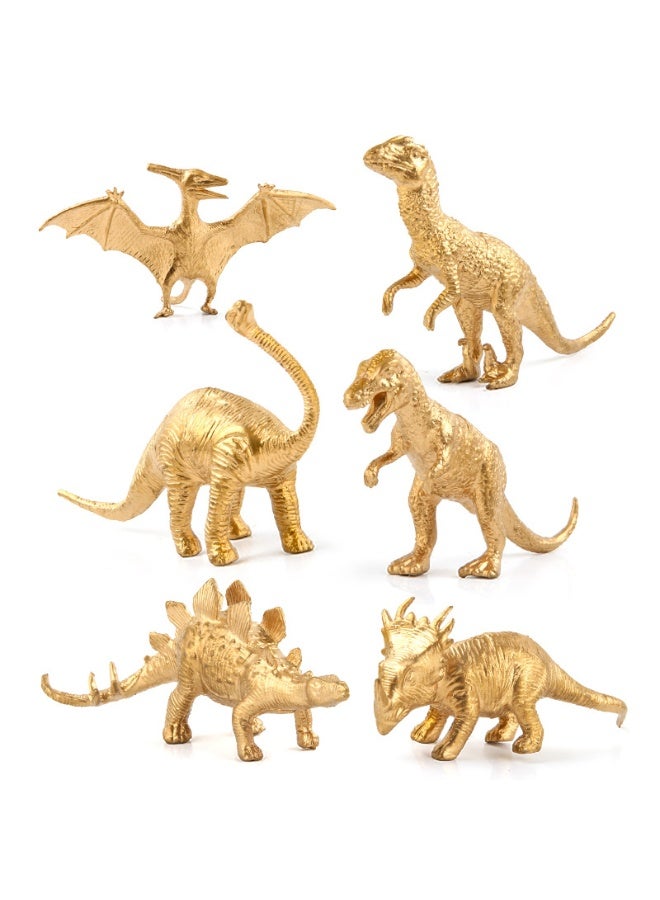 NIBEMINENT Mini Jurassic Dinosaur Era Animal Gold Edition Realistic Heartfelt Dinosaur Model