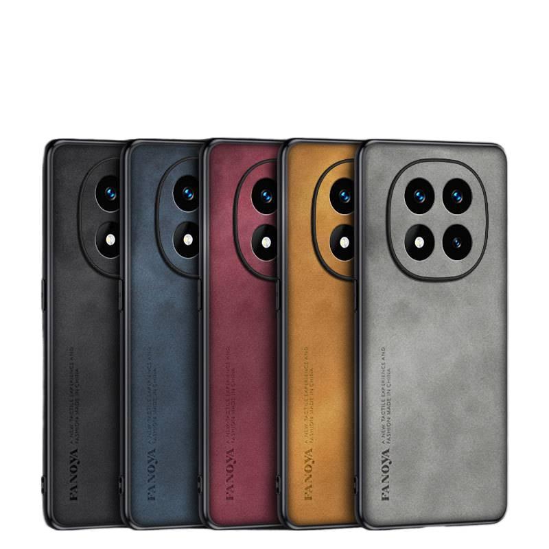 MS غطاء واقي بملمس جلد لـ Redmi Note 14 Pro مع مقاوم للصدمات وحماية من السقوط مع مقاوم للصدمات مع مقاوم لبصمات الأصابع مع مقاوم للخدوش باللون أحمر مقاوم للخدش باللون الأحمر - Image 1