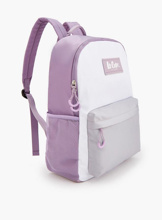 Lee Cooper Colourblock School Backpack With Padded Shoulder Straps - 30x17x44 CM - Image 4