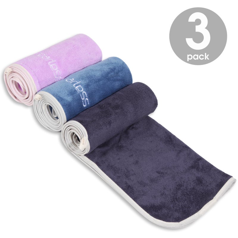 Xoofewal Microfiber Gym Towels Set for Sports Fitness, Yoga, Workout, Swimming, Soft and Quick-Drying Gym Towels for Gym Bag (3 Pack, Blue+Grey+Purple) - Image 2