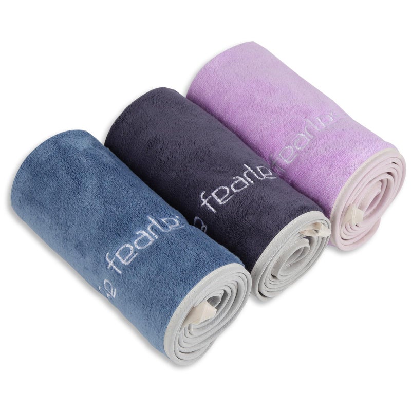 Xoofewal Microfiber Gym Towels Set for Sports Fitness, Yoga, Workout, Swimming, Soft and Quick-Drying Gym Towels for Gym Bag (3 Pack, Blue+Grey+Purple) - Image 1