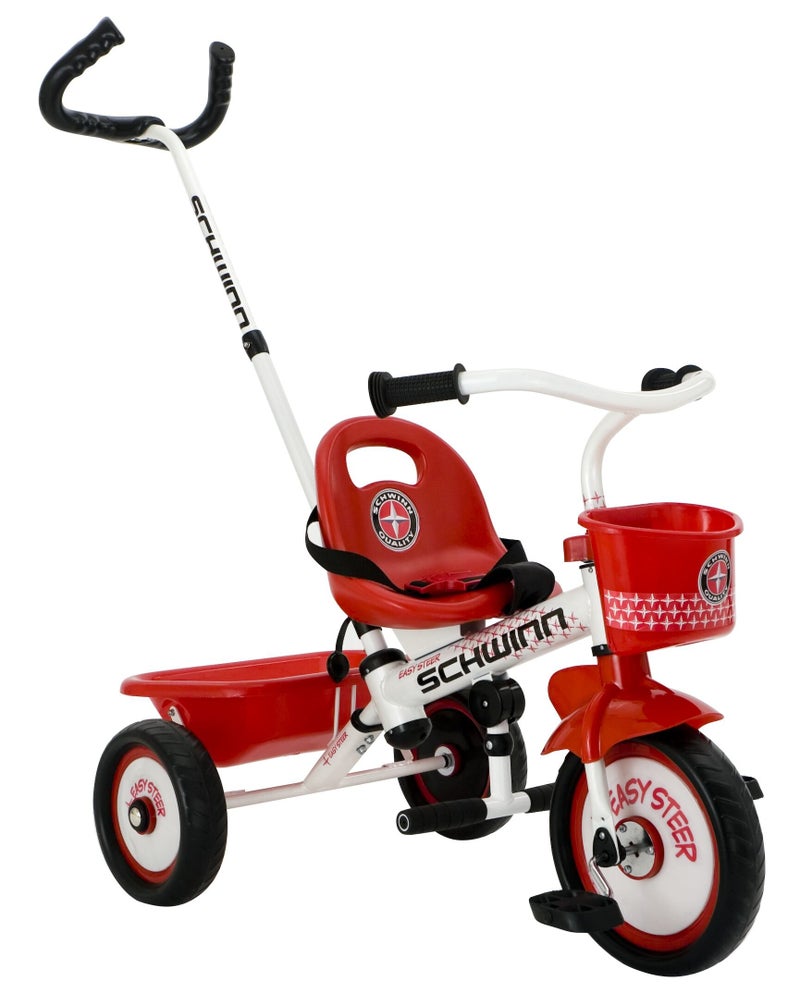 Schwinn Easy Steer Bike for Toddler Kids Tricycle with Removable Push handle Steel Trike Frame Boys and Girls Ages 24 Year Old RedWhite 8 - Image 2