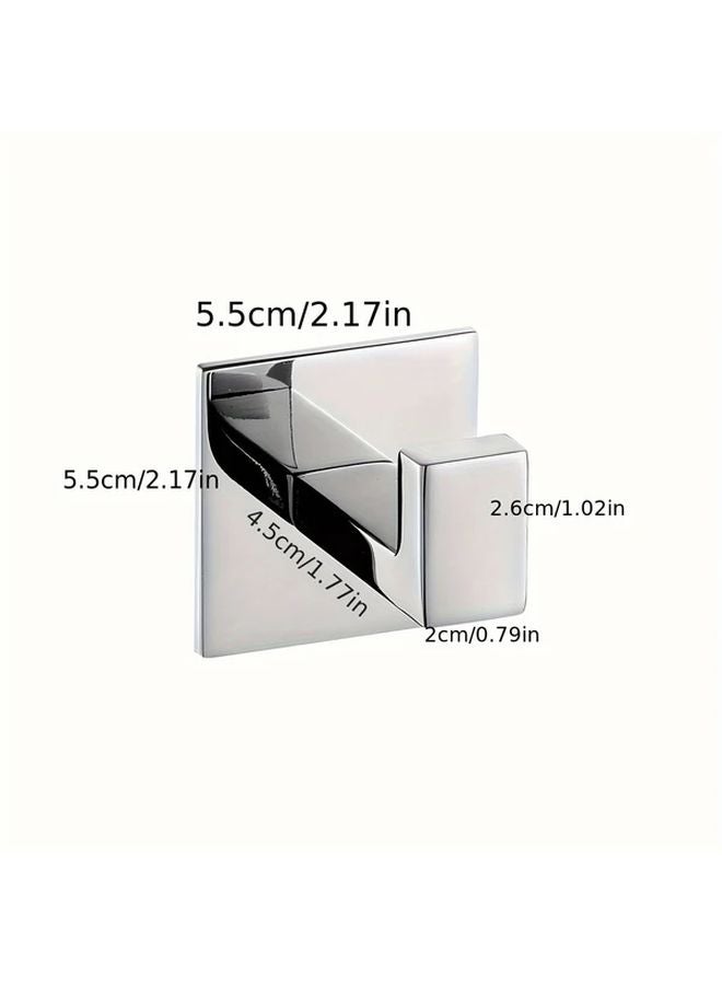2Pcs Self Adhesive Towel Hook Hanger SUS304 Stainless Steel Chrome Finish - Image 4