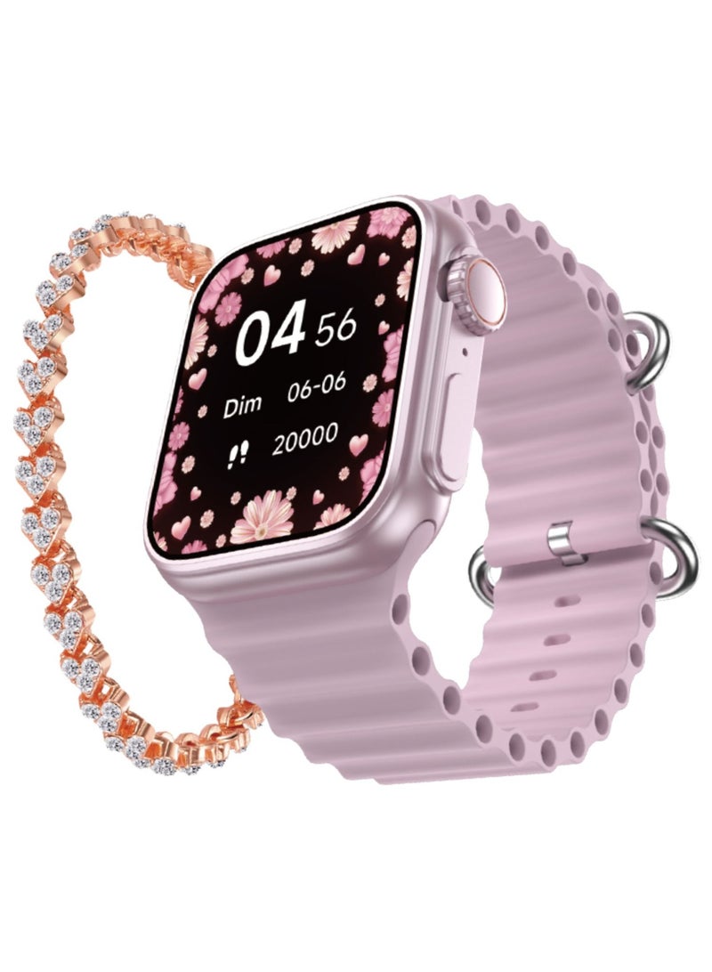 Ultra Mini 38MM Ladies Smart Watch, 3 Pairs of Stylish Straps, Wireless Charging, Android and iOS Compatibility, with , Free Gift Bracelet , Perfect Gift for Ladies
