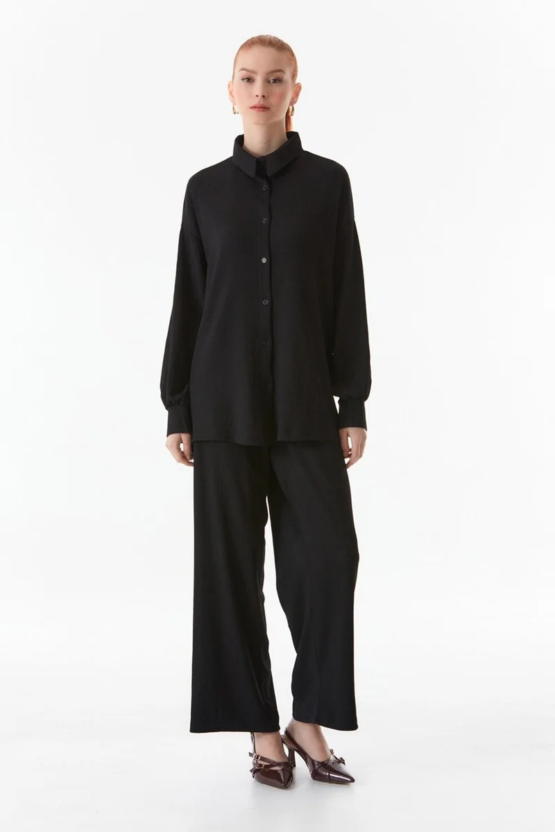 فولامودا Fullamodest Shirt Collar Wrinkled Fabric Set