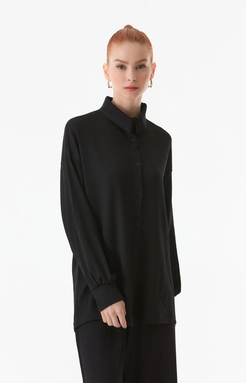 فولامودا Fullamodest Shirt Collar Wrinkled Fabric Set