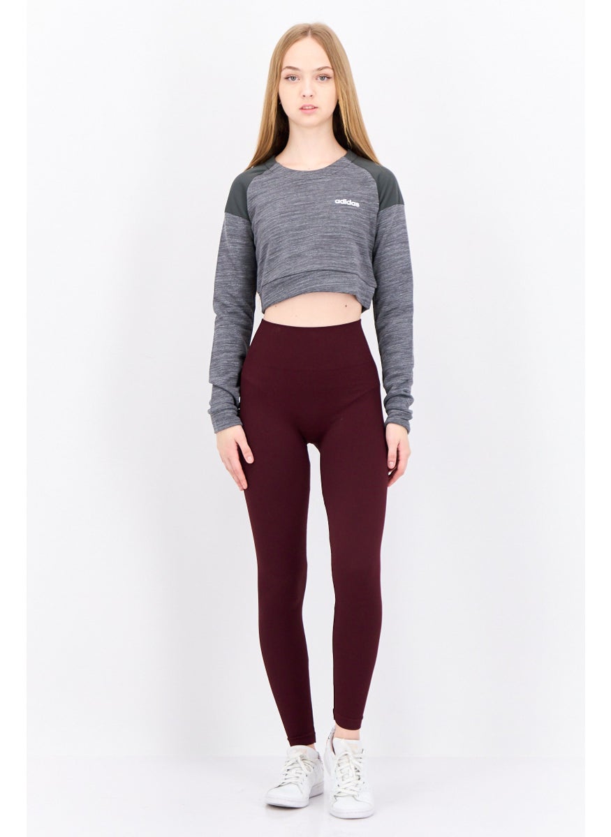 Adidas - Women Sportswear Fit Long Sleeves Outdoor Crop Top, Grey - Image 1