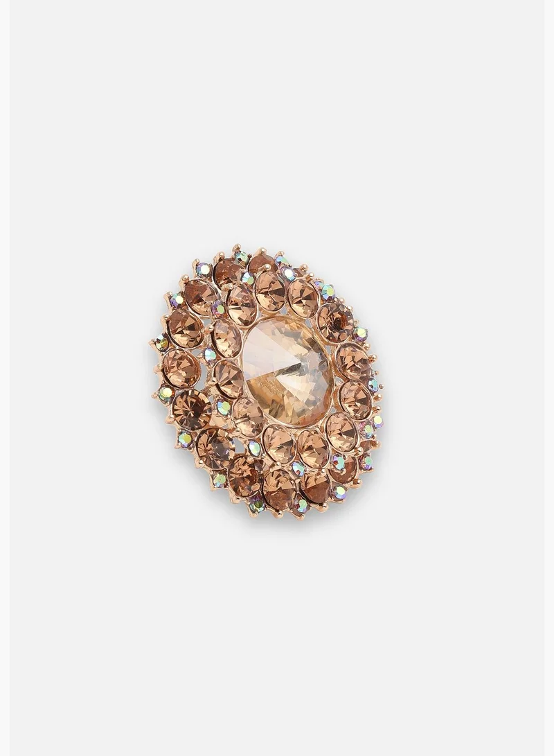 SOHI Gold Plated Party Designer Stone Ring For Women