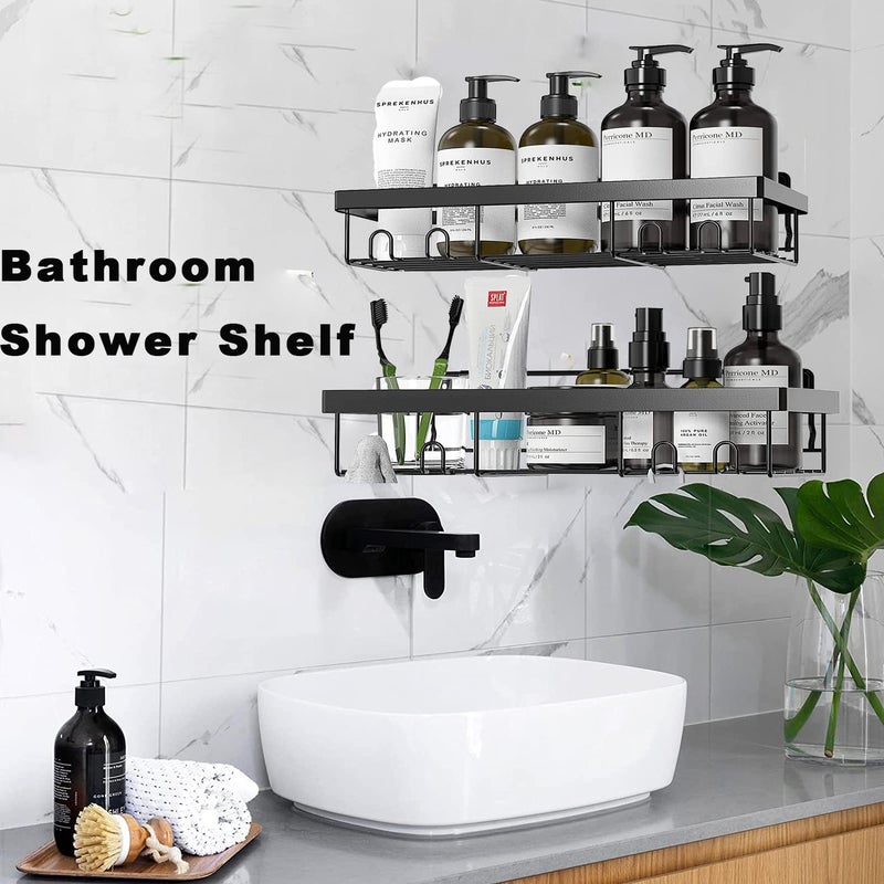 Antole Bathroom Shelf,bathroom wall shelf 2-Pack No Drilling Stainless Steel Shower Shelves for Bathroom Storage - Image 4