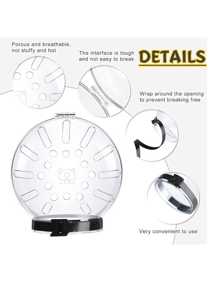 كمامة للقطط، خوذة، غطاء فم للقطط، كمامة للعناية بالحيوانات الأليفة، قلنسوة قابلة للتعديل، قناع وجه شفاف قابل للتهوية، قناع للعناية بالقطط والكلاب، أدوات أزياء للحيوانات الأليفة (L). - Image 2