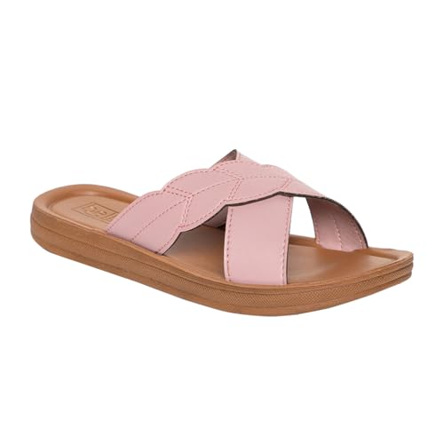 Bella by Labella Women Fashion Flat Slip On Pink Sandal | Durable | Stylish | Comfortable | Slip Resistant | Lightweight & Breathable | 5 UK - Image 1