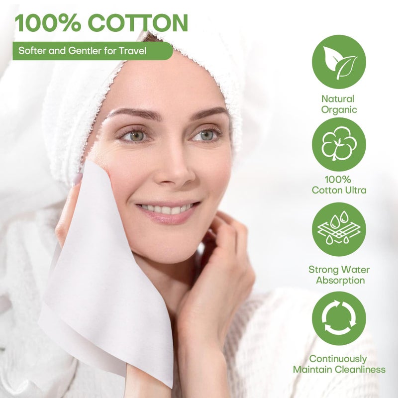 fancyou Compressed Towel 100 PCS Disposable Face Towels, Mini Portable Tablets Coin Tissue Compressed Cotton Hand Wipe Disposable Washcloths for Travel Camping Home Outdoor - Image 2