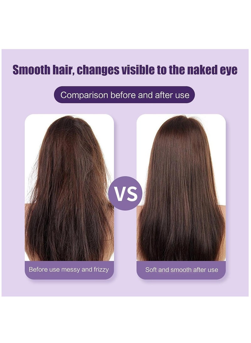 إلترازون Rechargeable Mini Hair Straightener, Portable Cordless Hair Straightener,Electric Hot Comb Hair Straightener, Negative Ion Hair Straightener Brush, Travel Flat Iron for Hair Mini Cordless (Purple) - Image 5