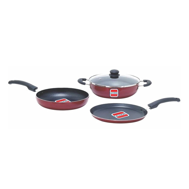 UCOOK Aluminium Non-Stick Induction Cookware Set (3+1) - Image 1