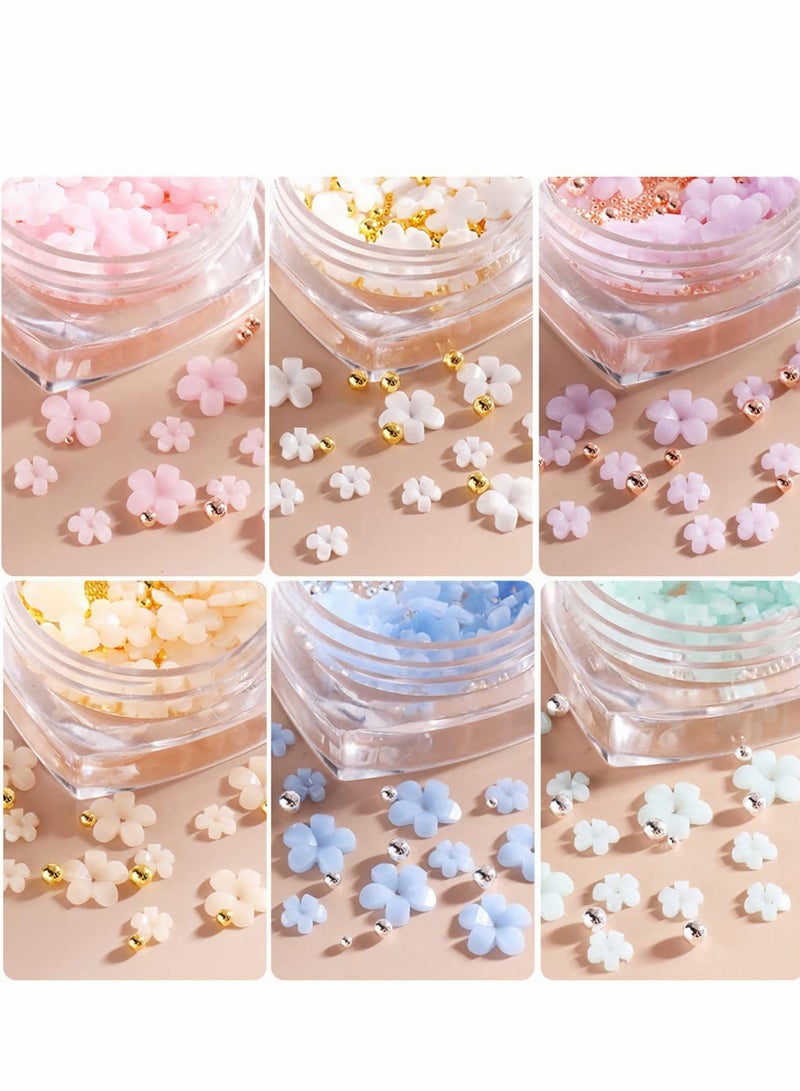 10 Boxes 3D Flower Nail Art Decorations, Light Changing Nail Art Decals and Symphony Colors Mixed Henna for Ladies and Girls Diy Charm Elegant Nail Art Decorations - Image 2