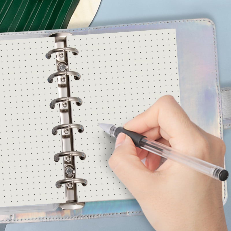 Harphia A7 6 Holes Binder Refill Value Set, 90sheets dotted loose leaf paper with stickers and dividers, planner inserts with binder pockets for A7 binder 6 holes refillable notebook,005dA7dot - Image 2