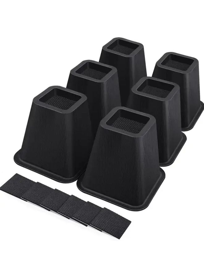 6 Inch Heavy Duty Bed And Furniture Risers 4 Pack 2200 Lbs Per Leg Capacity - Image 1