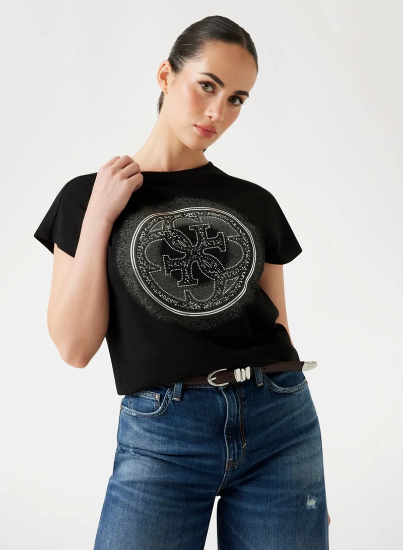 جس Crew Neck Short Sleeve  4G Shaded Hotfix