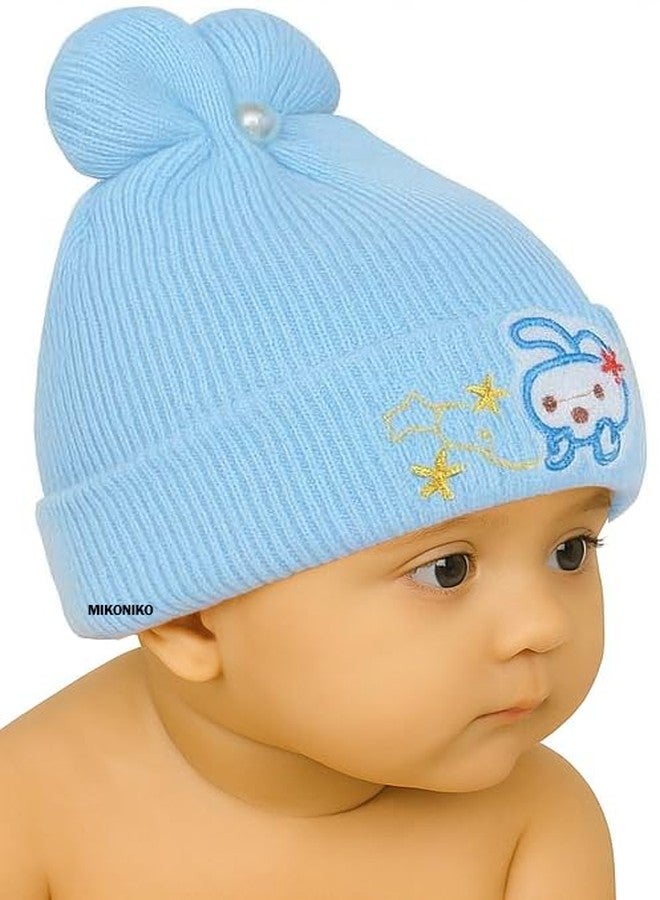 MIKONIKO Baby Winter Woolen Caps - Soft & Warm Beanie Hats for Newborns & Kids | Unisex Stretchable Knit Caps for Boys & Girls (Pack of 3),Multi_1, 6-12 Months - Image 4