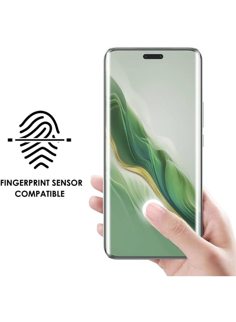 Screen Protector For Honor Magic 8 Pro UV Glass 3D Curved Edges Full Cover Tempered Glass Screen Protector Full Glue Edge to Edge Coverage Anti Scratch Anti Smudge Glass for Honor Magic8 Pro - Image 3