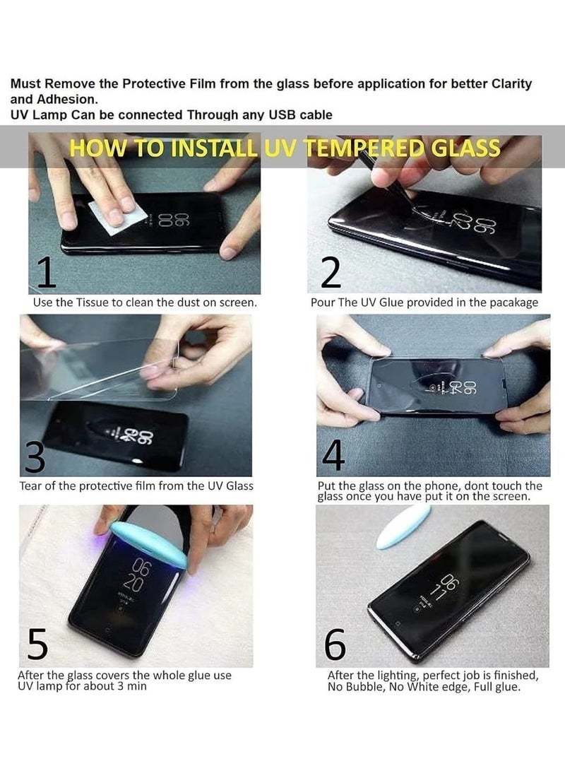 Screen Protector For Honor Magic 8 Pro UV Glass 3D Curved Edges Full Cover Tempered Glass Screen Protector Full Glue Edge to Edge Coverage Anti Scratch Anti Smudge Glass for Honor Magic8 Pro - Image 2