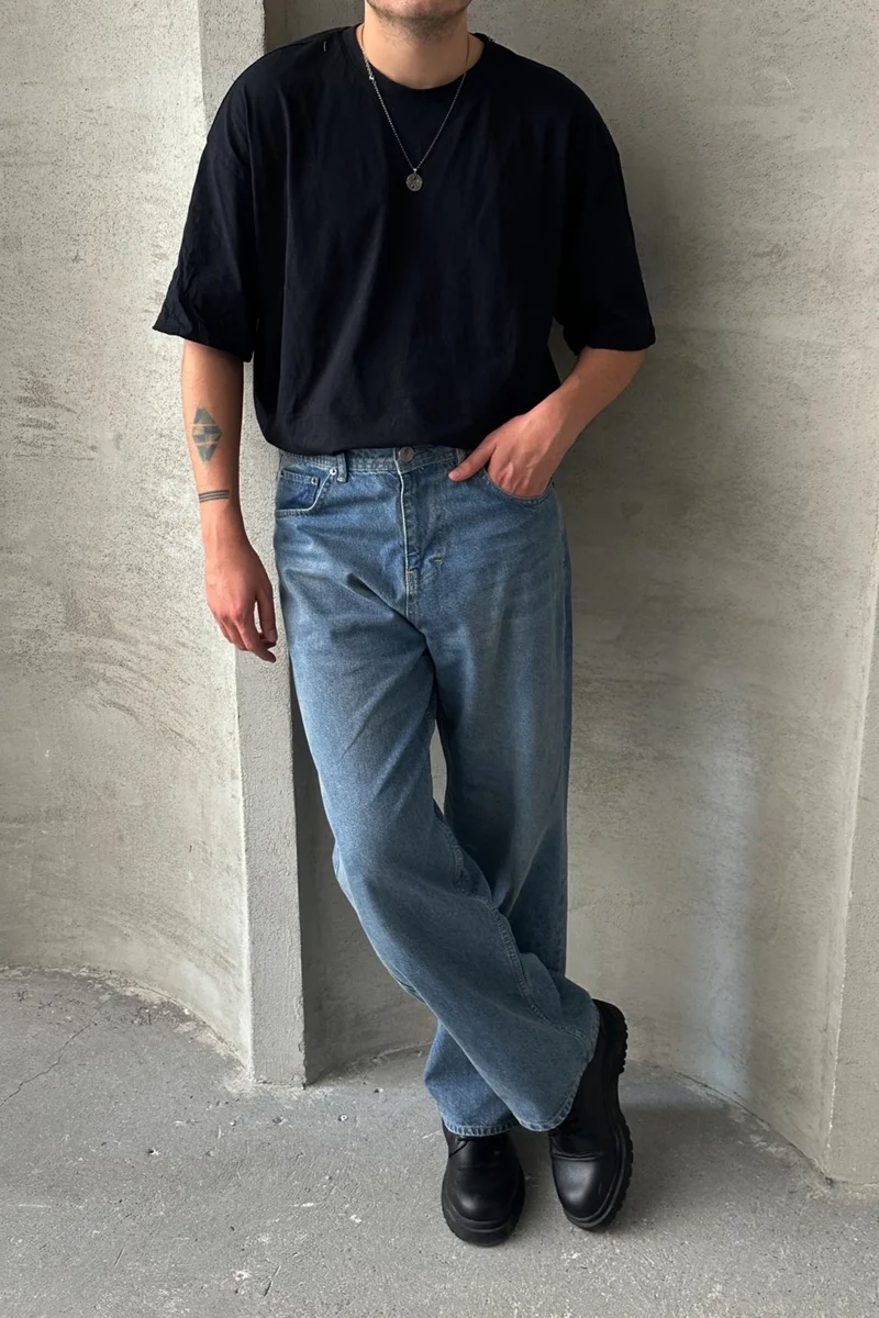 هايمان Men's Extra Baggy Jeans