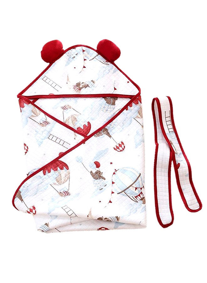 LITTLE SURPRISE BOX Little Surprise Box, Red Hot Air Baloon wrapper Blanket with Hood for Newborn and Infants - Image 2
